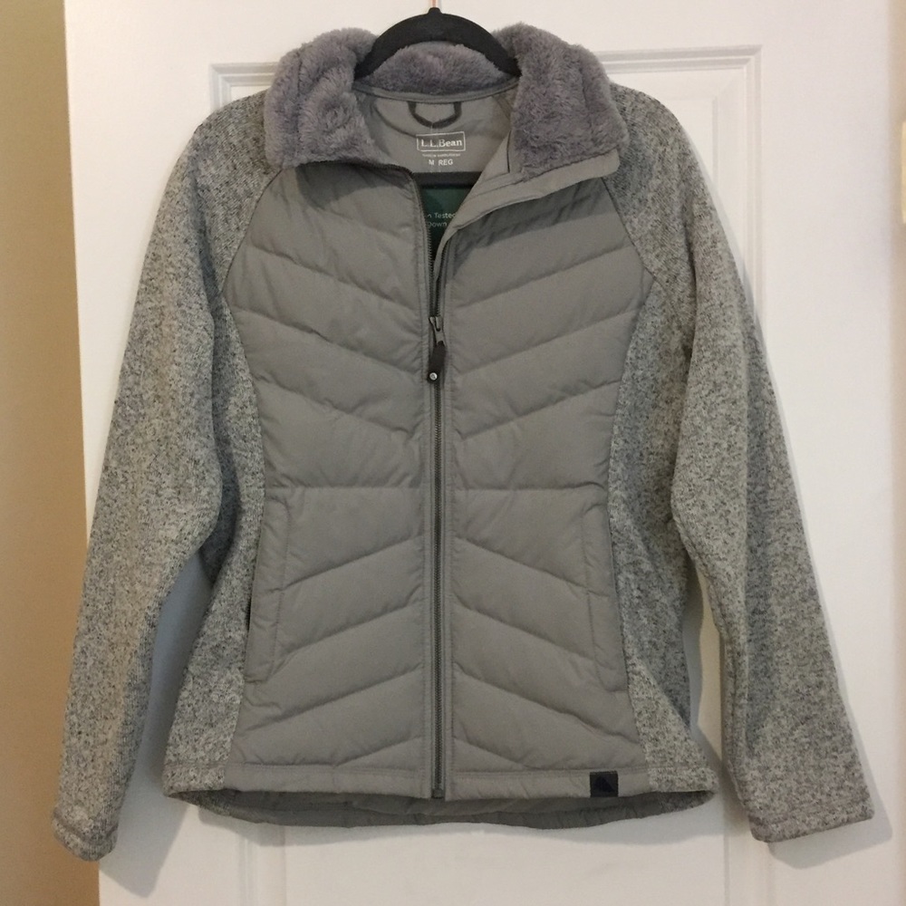 L.L. Bean Pewter Downed Fleece/Puffer Jacket NWT